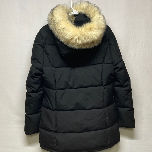 Molemax Women's Black Puffer Jacket with Faux Fur Hood - Picture 3 of 10
